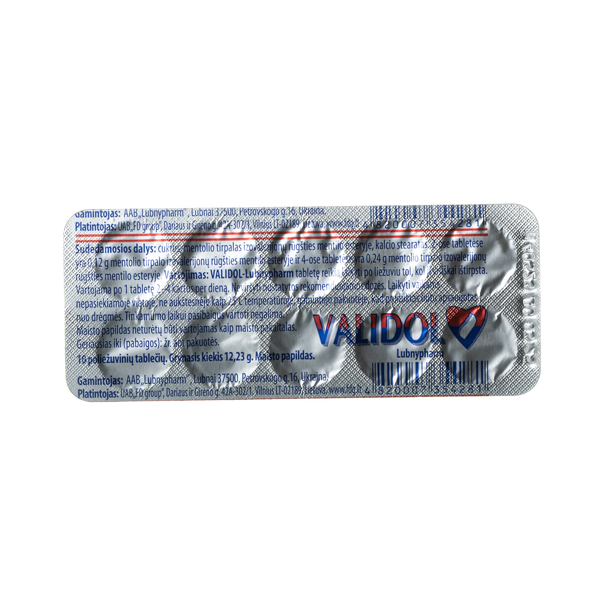VALIDOLUM LUBNYPHARM, 60 mg, 10 tablečių
