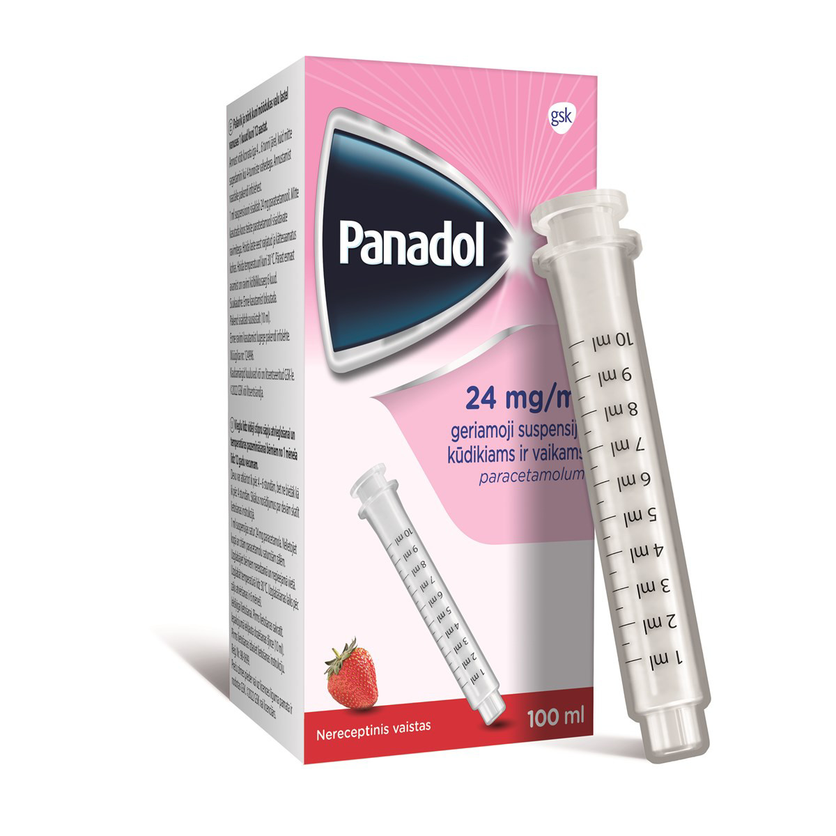 PANADOL, 24mg/ml, geriamoji suspensija kūdikiams ir vaikams, 100 ml