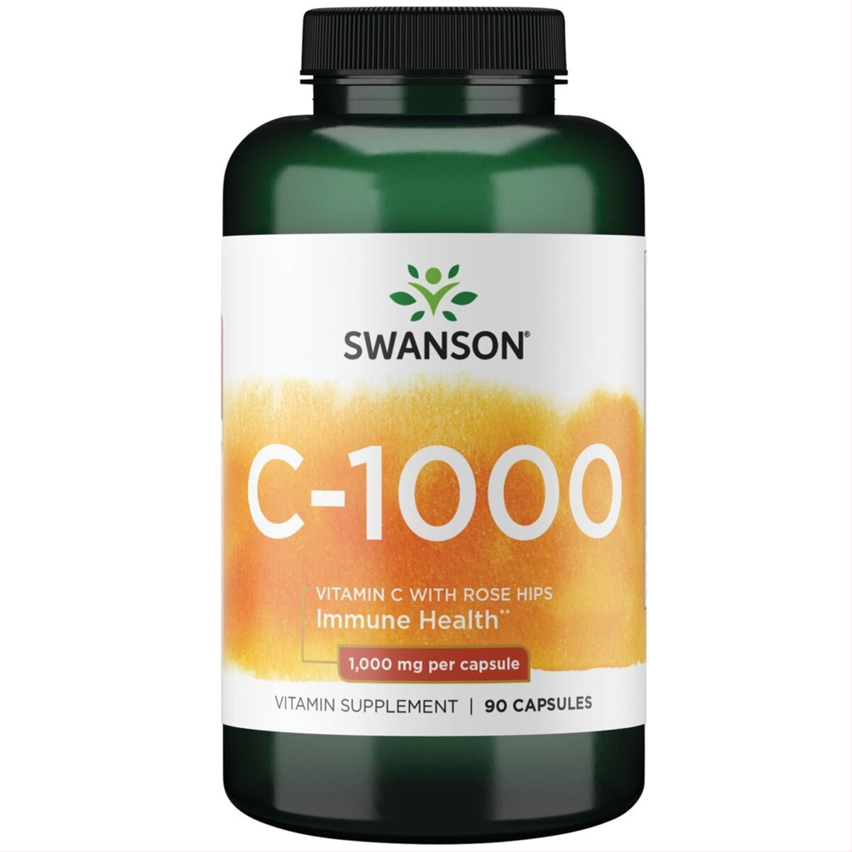 SWANSON VITAMINAS C, su erškėčių ekstraktu, 1000 mg, 90 kapsulių