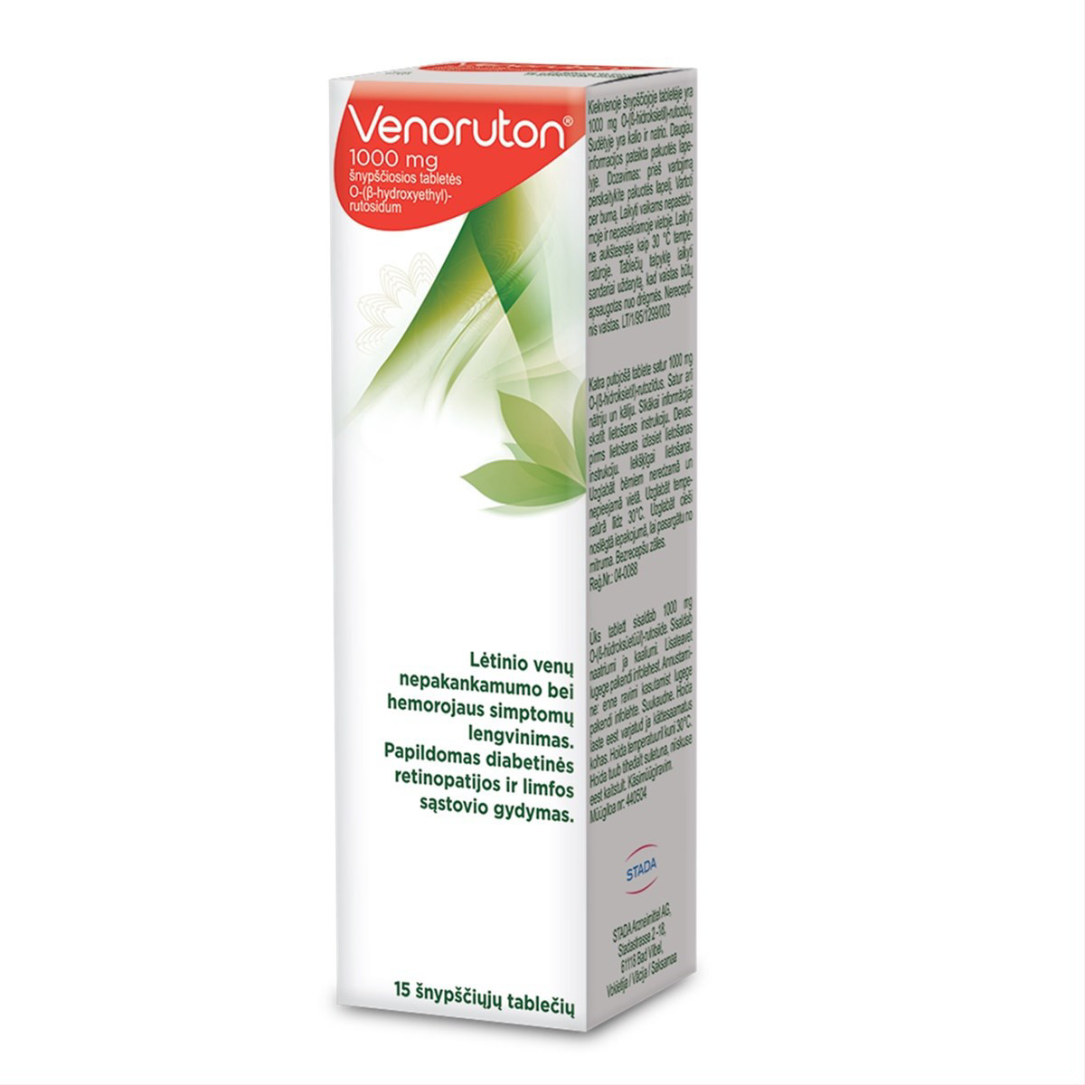 VENORUTON, 1000 mg, šnypščiosios tabletės, N15