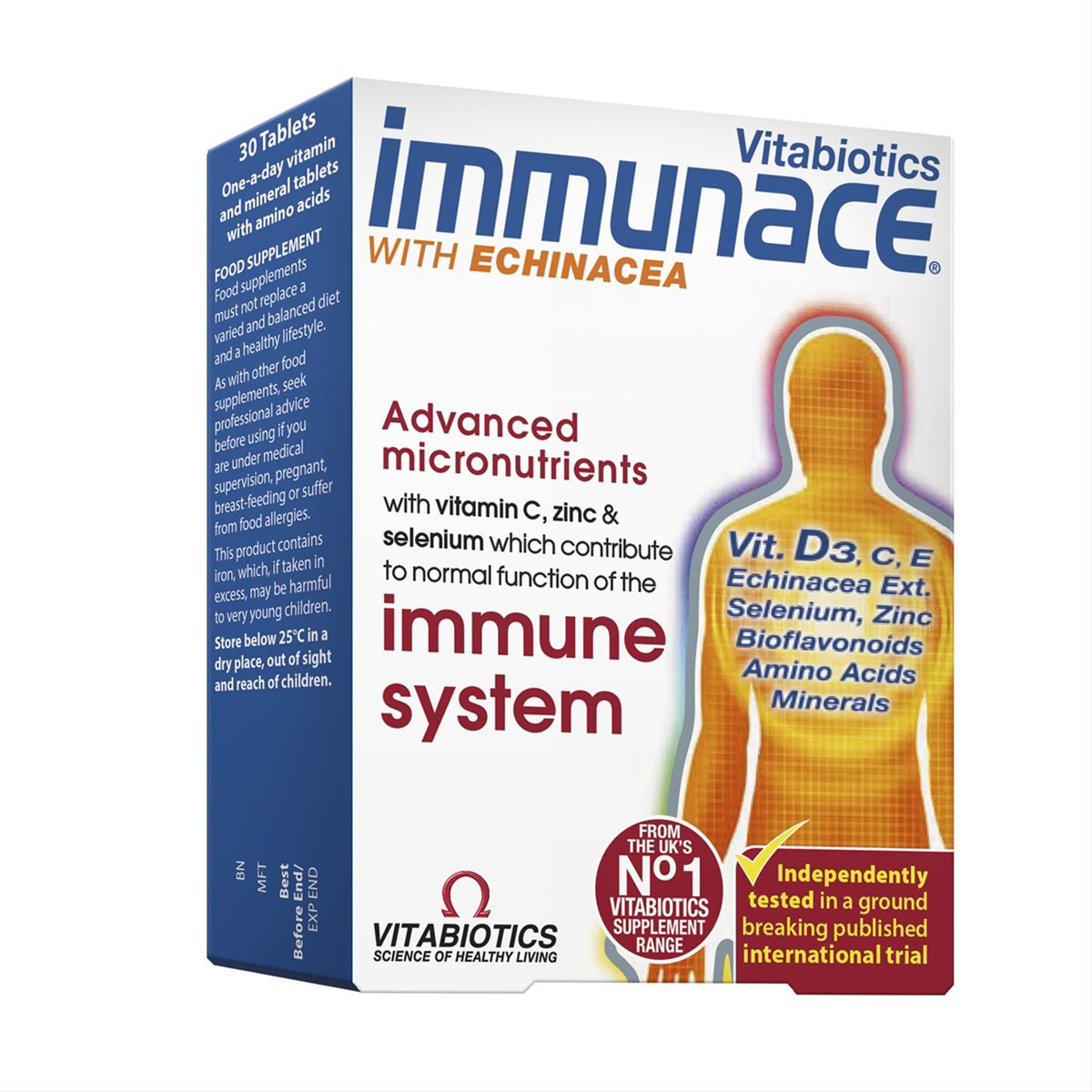IMMUNACE WITH ECHINACEA, 30 tablečių