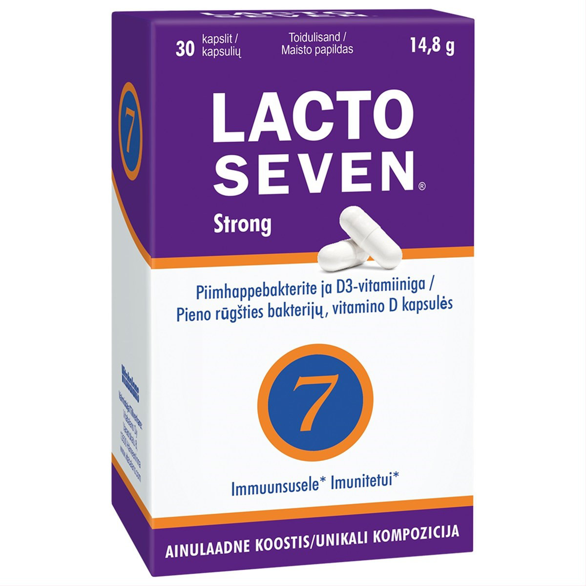 LACTO SEVEN STRONG, 30 kapsulių