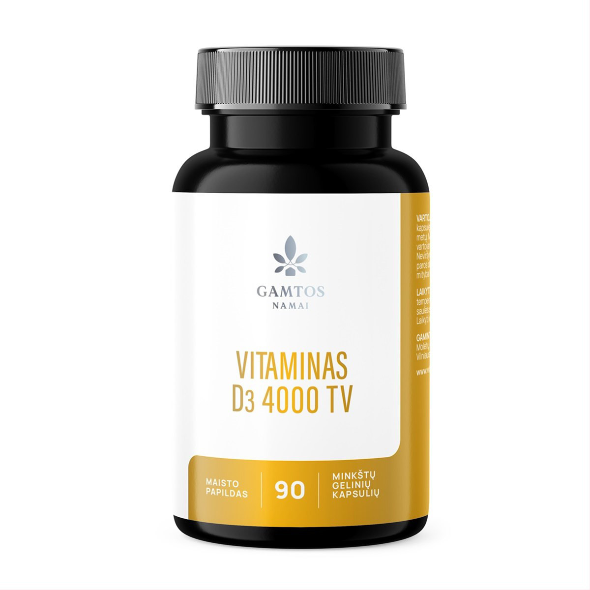 GAMTOS NAMAI VITAMINAS D3, 4000 IU, 90 kapsulių