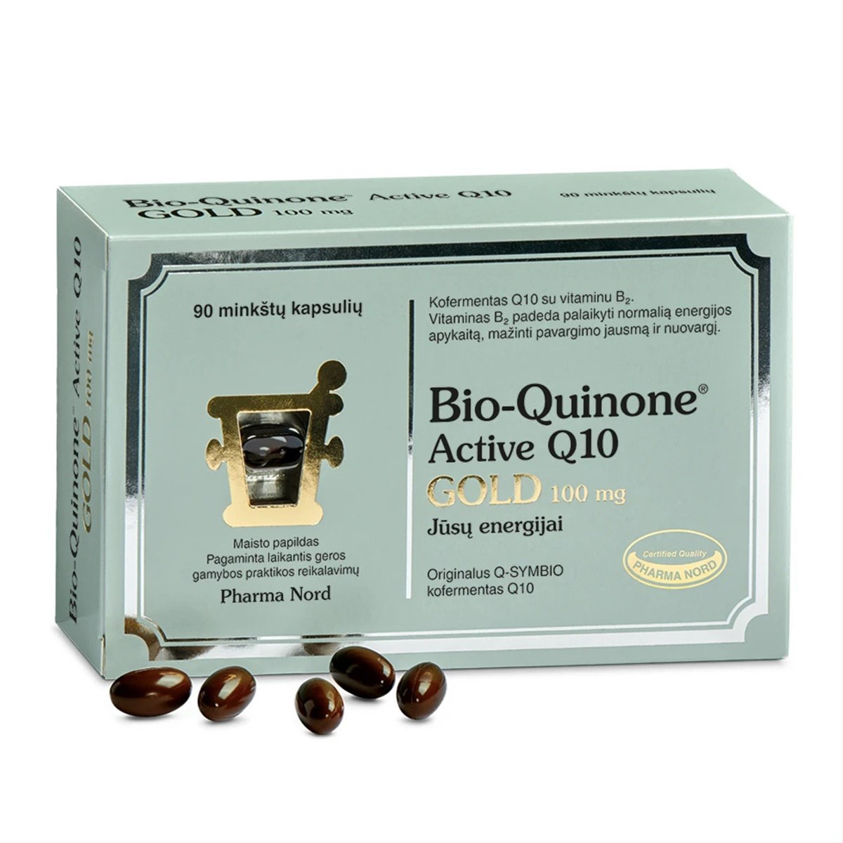 BIO-QUINONE ACTIVE Q10 GOLD, 100mg, 90 kapsulių