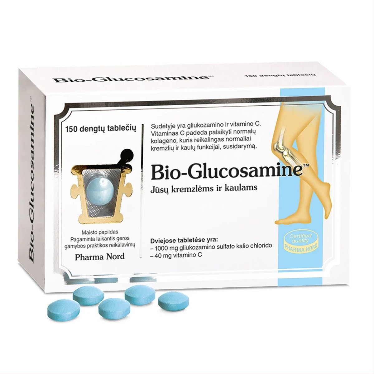 PHARMA NORD BIO-GLUCOSAMINE, 500 mg, 150 tablečių