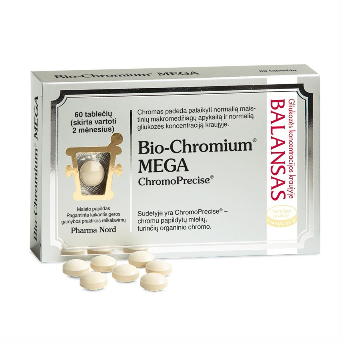 PHARMA NORD BIO-CHROMIUM MEGA, 60 tablečių