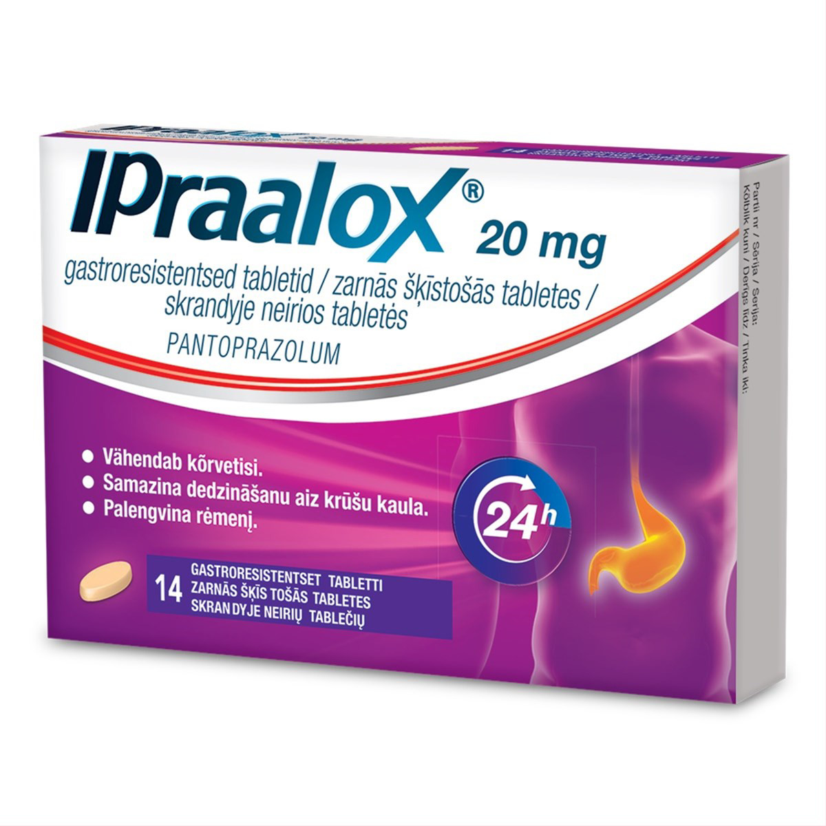 IPRAALOX, 20 mg, skrandyje neirios tabletės, N14