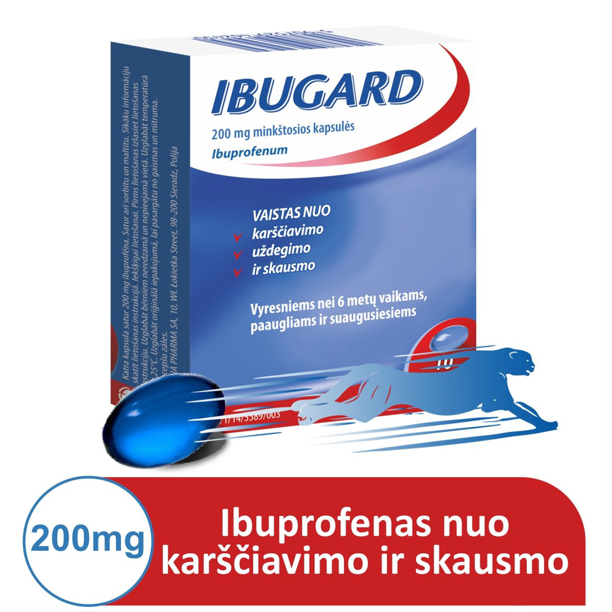 IBUGARD, 200 mg, minkštosios kapsulės, N10