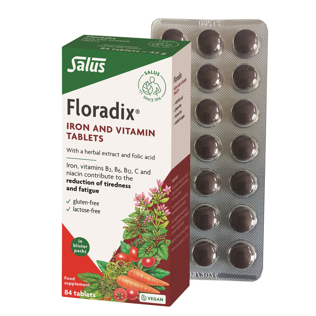 FLORADIX, GELEŽIES TABLETĖS, 84 TABLETĖS
