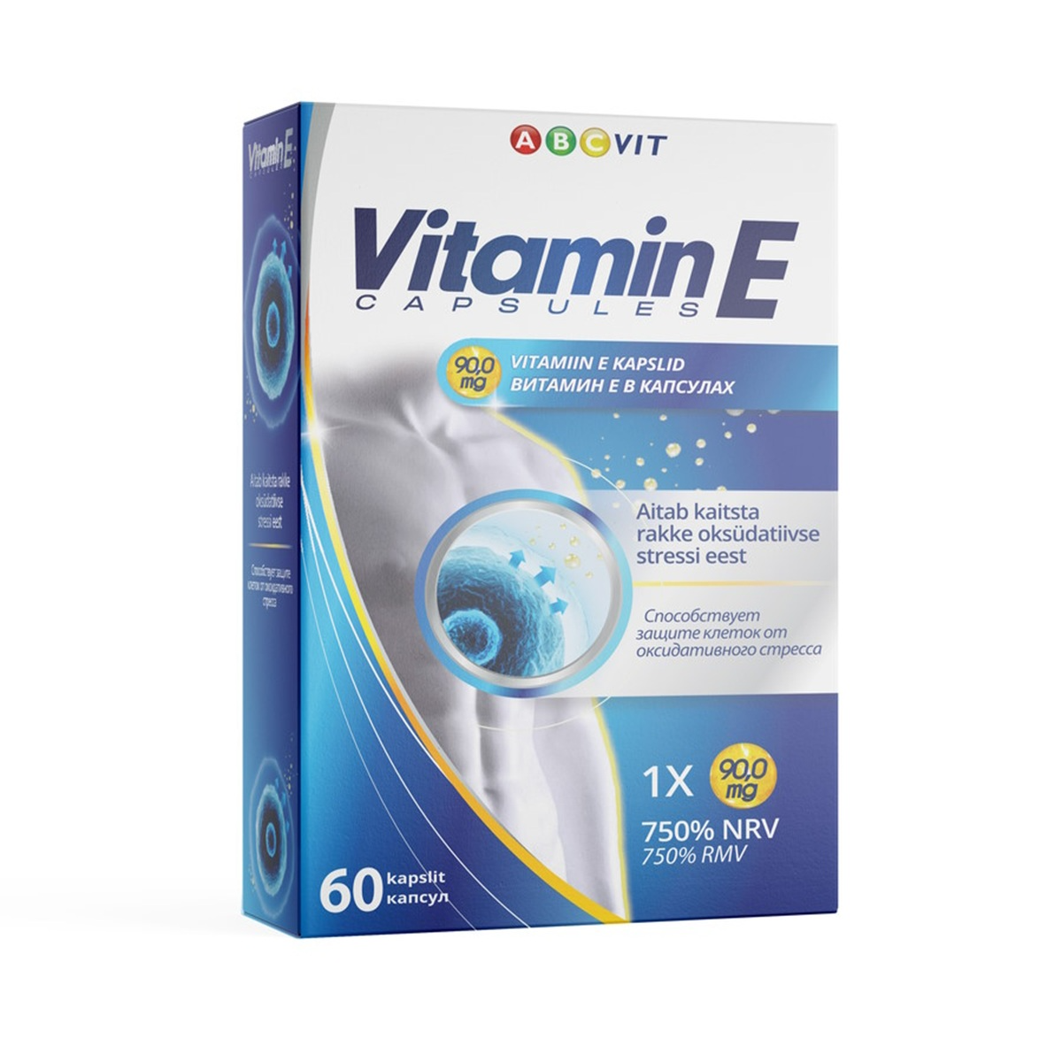 Vitaminas E, 60 kapsulių