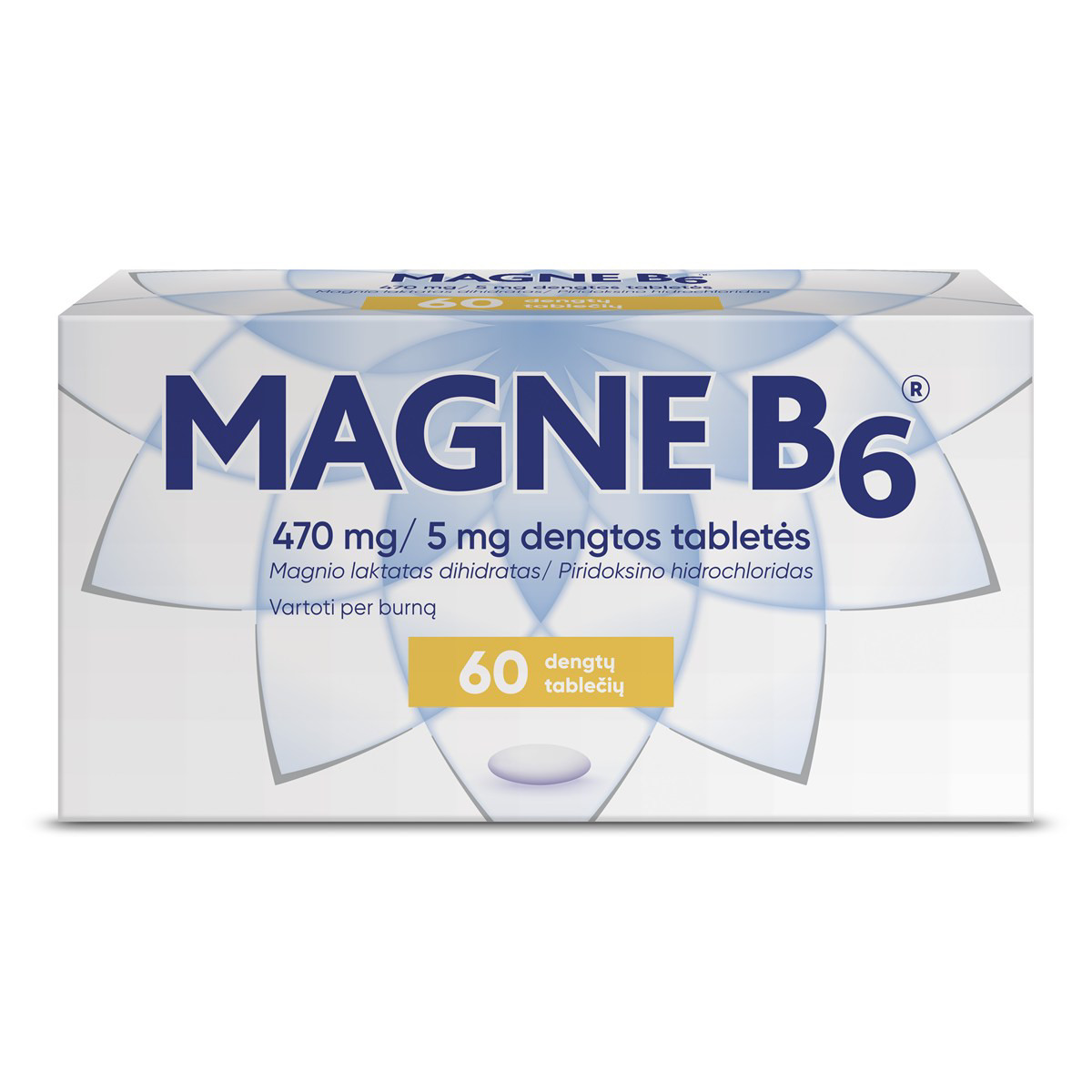 MAGNE B6, 470 mg/5 mg, dengtos tabletės, N60