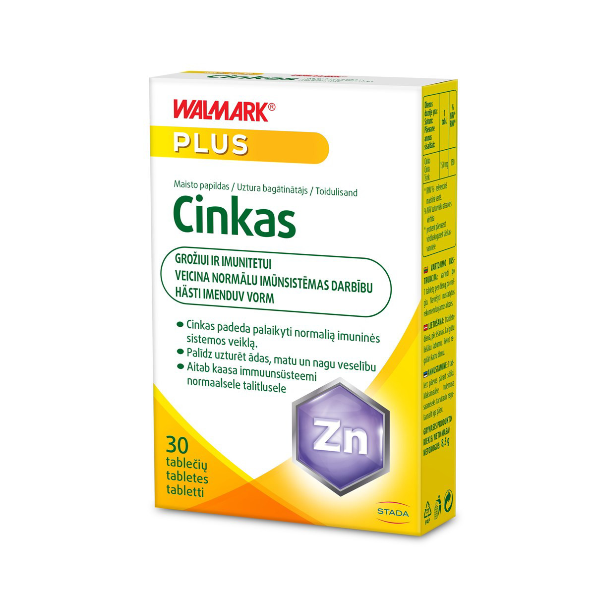 WALMARK CINKAS, 15 mg, 30 tablečių