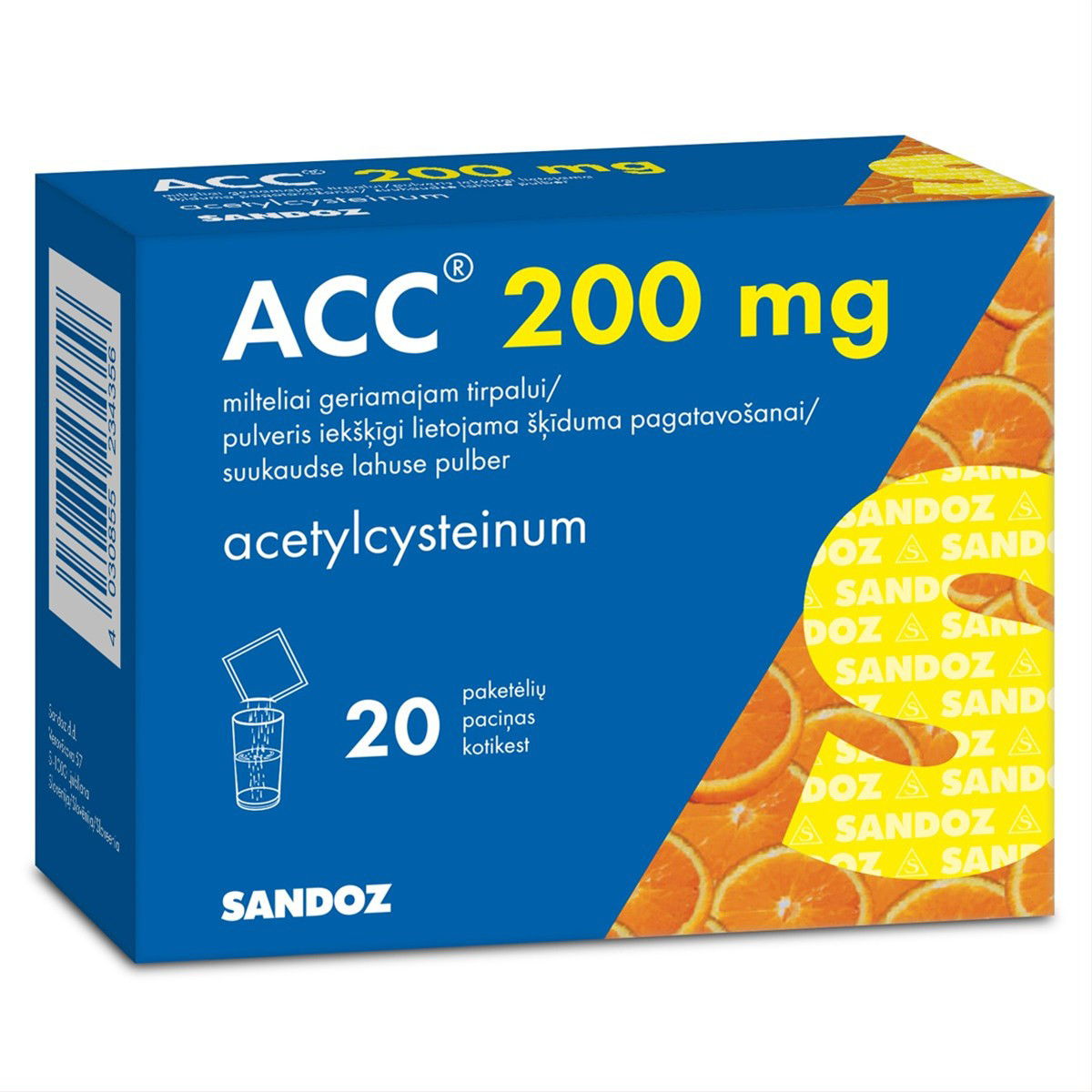 ACC, 200 mg, milteliai geriamajam tirpalui, N20