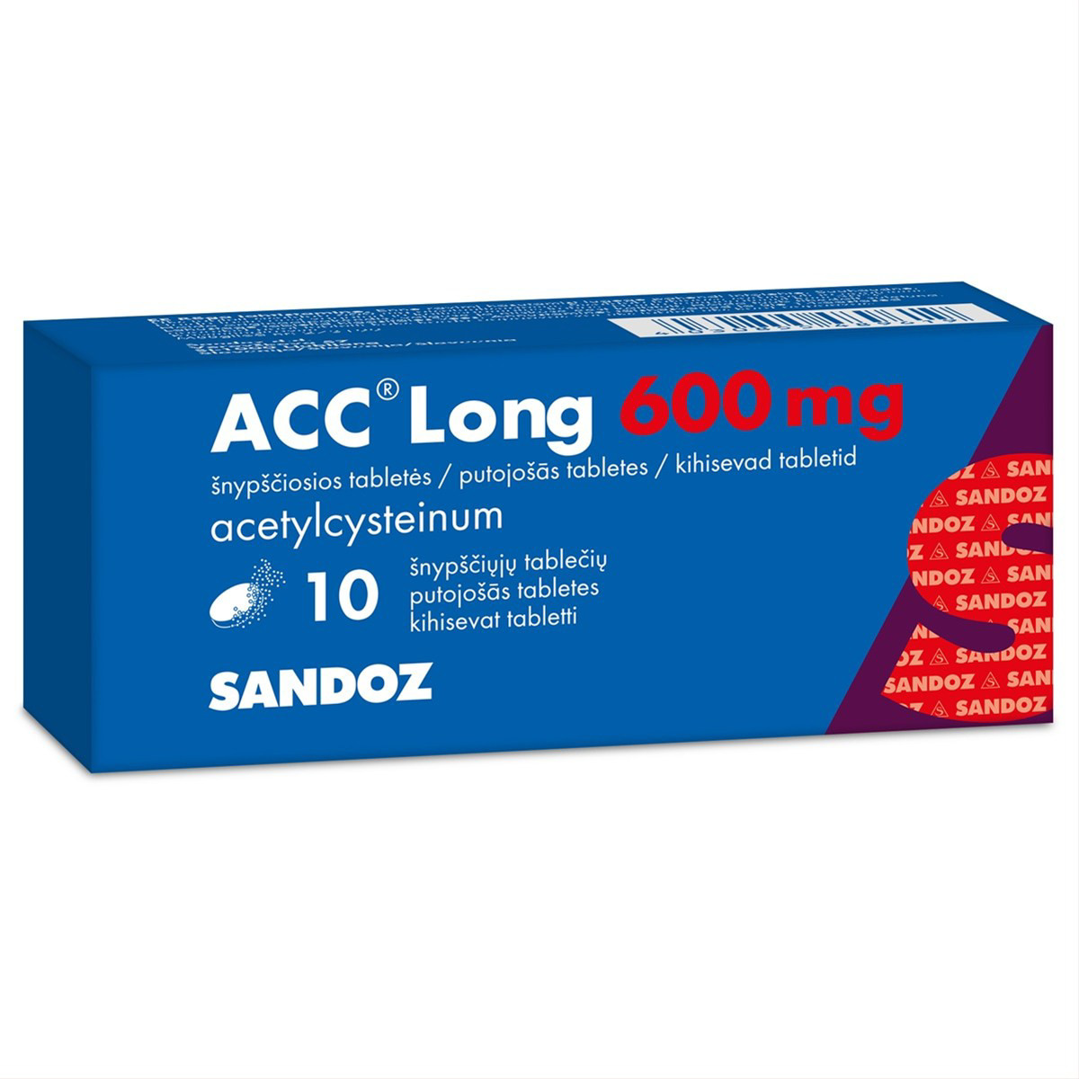 ACC LONG, 600 mg, šnypščiosios tabletės, N10