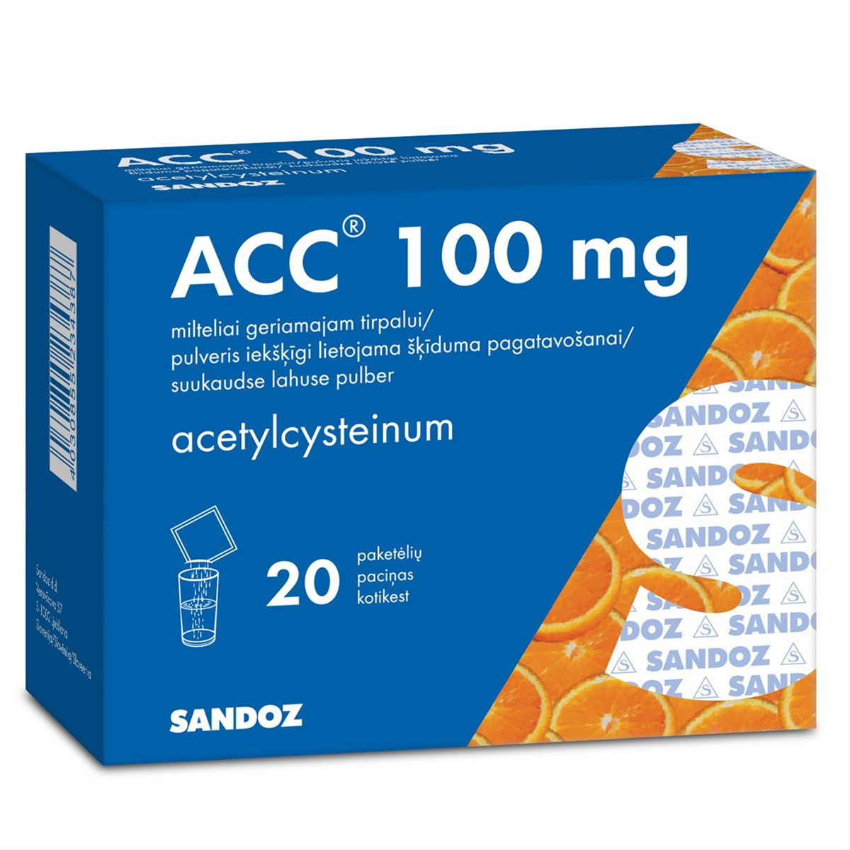 ACC, 100 mg, milteliai geriamajam tirpalui, N20