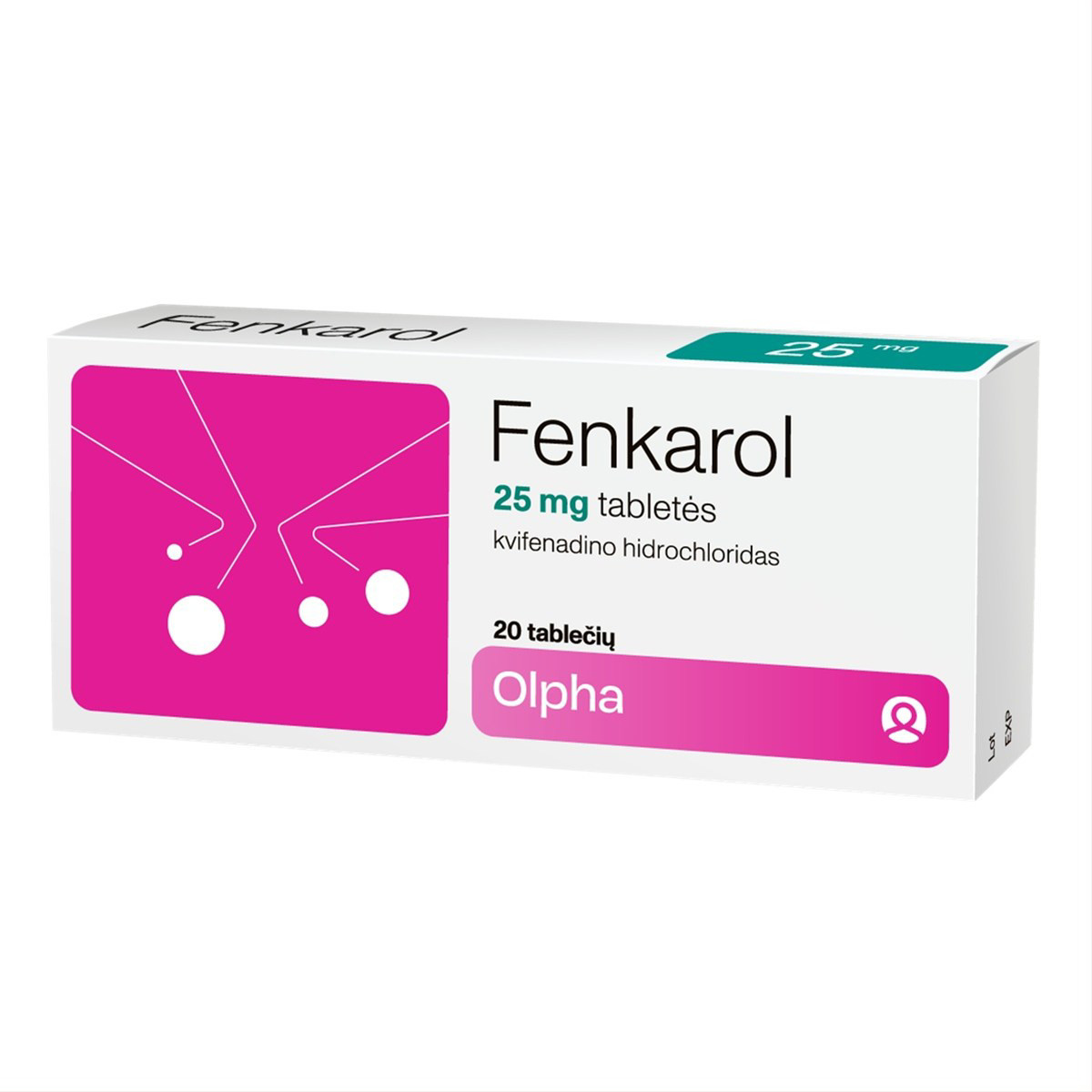 FENKAROL, 25 mg, tabletės, N20