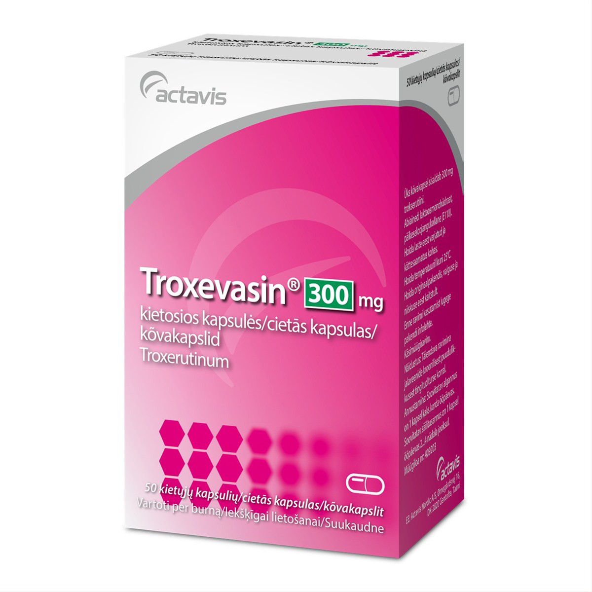 TROXEVASIN, 300 mg, kietosios kapsulės, N50