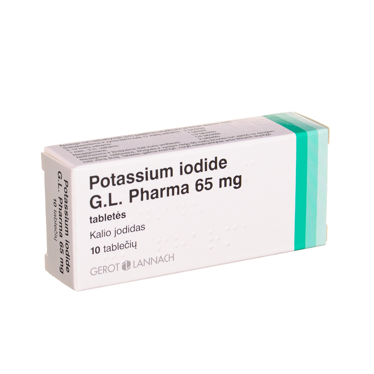 POTASSIUM IODIDE G.L. PHARMA, 65 mg, tabletės, N10