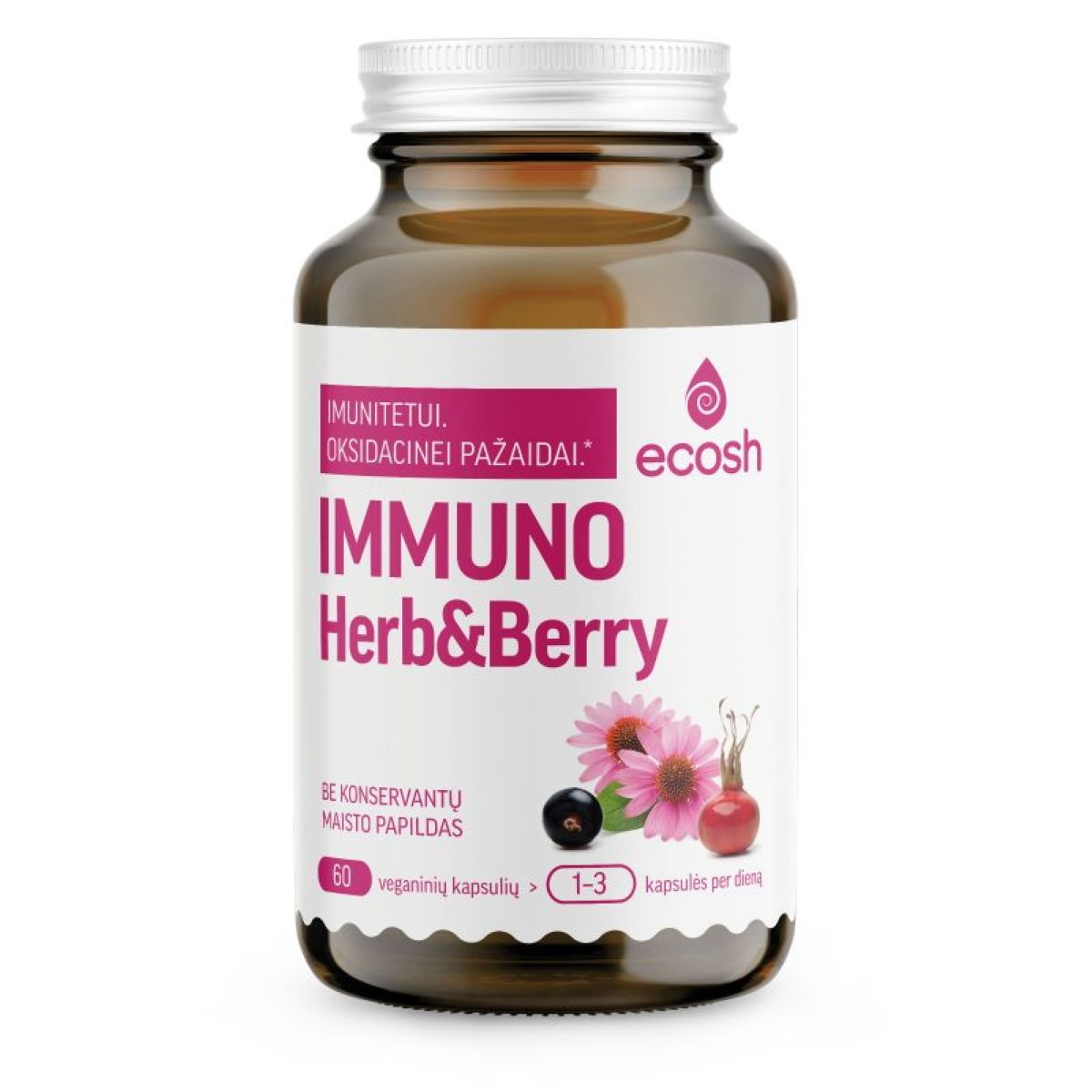ECOSH Immuno Herbs&Berry, 60 kapsulių