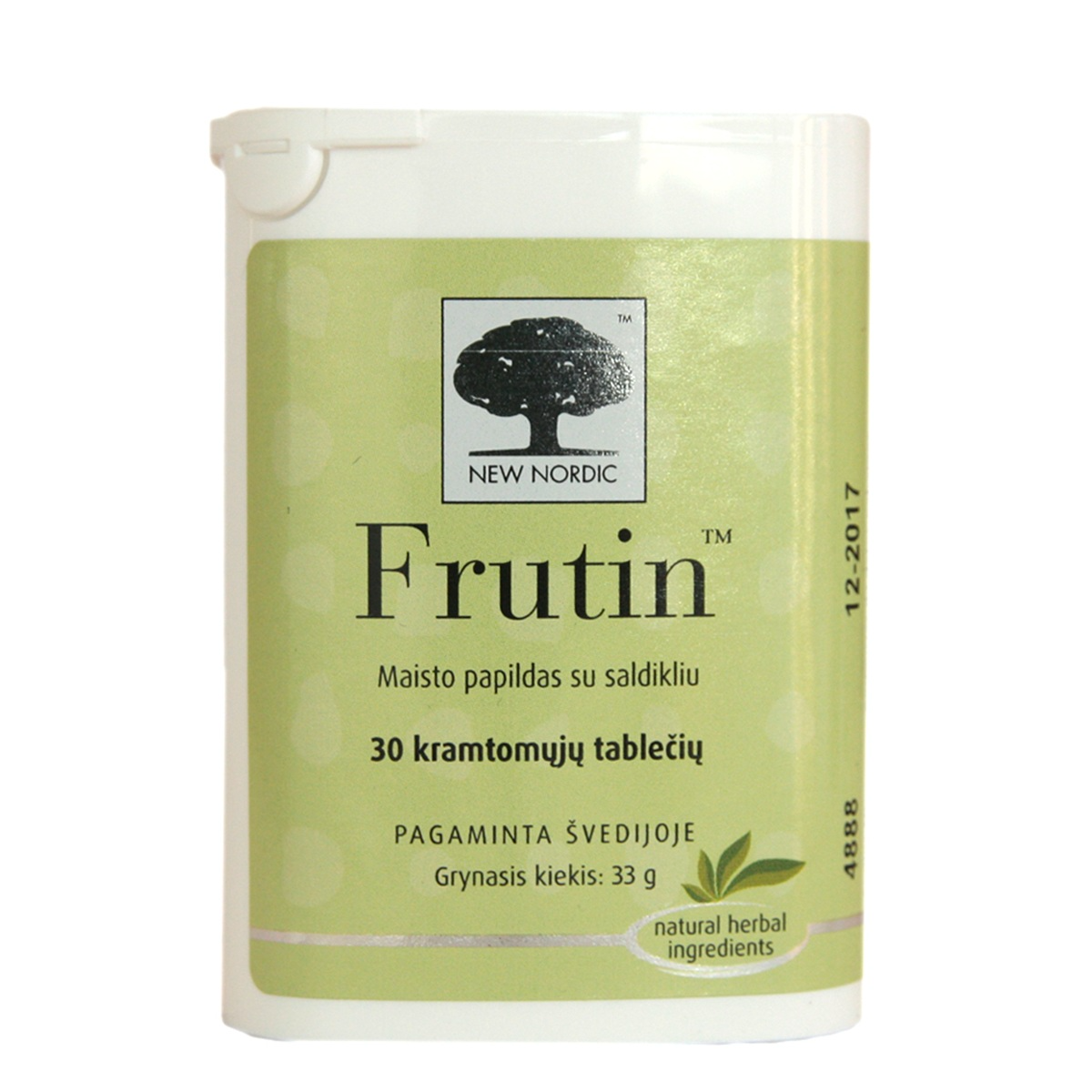 NEW NORDIC FRUTIN, 30 kramtomųjų tablečių