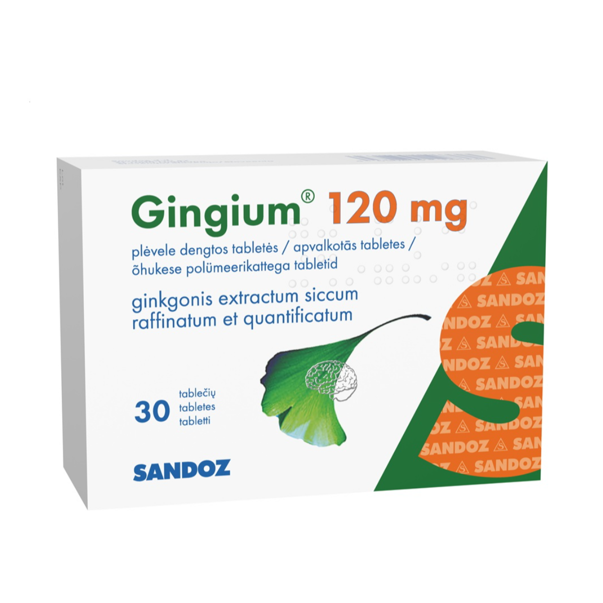 GINGIUM, 120 mg, plėvele dengtos tabletės, N30