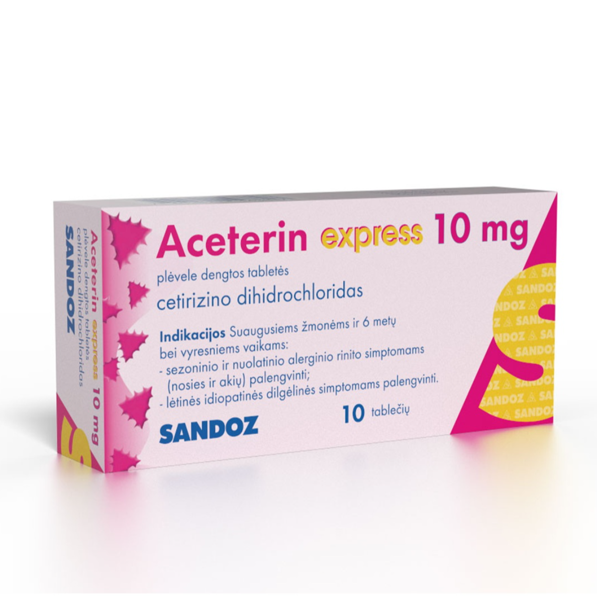 ACETERIN EXPRESS, 10 mg, plėvele dengtos tabletės, N10