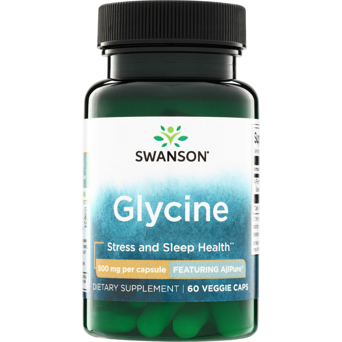 SWANSON GLICINAS, 500 mg., 60 kapsulių