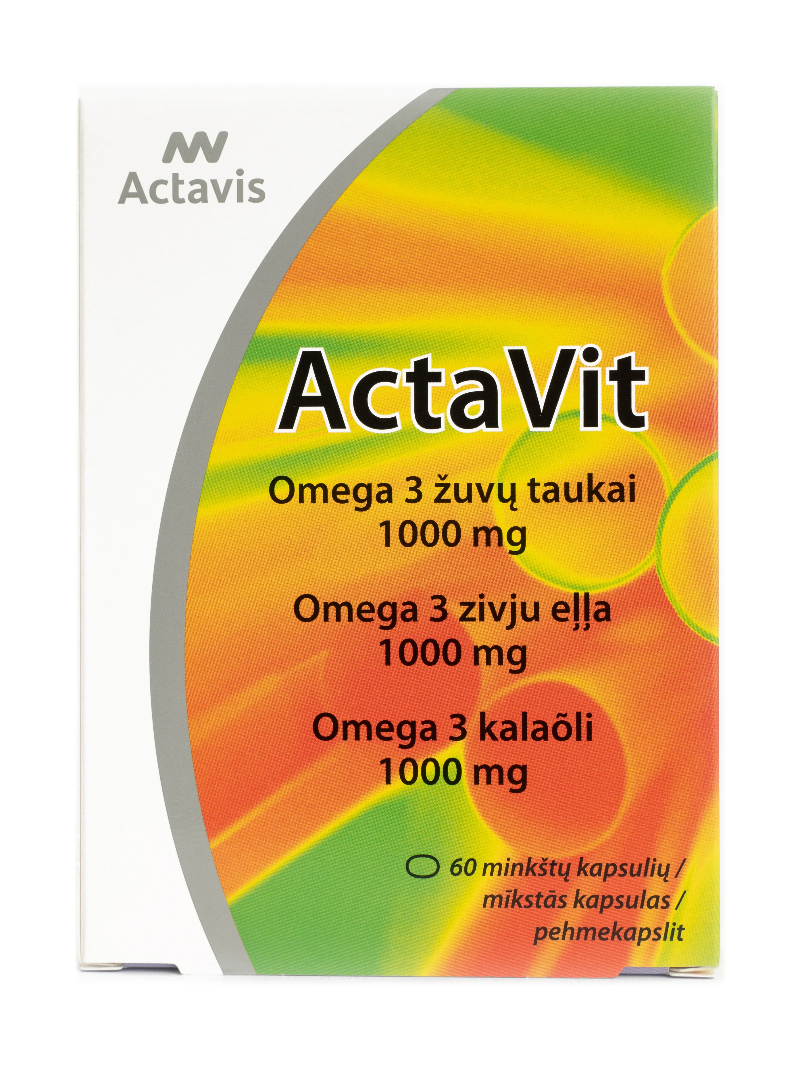 ActaVit Omega-3 1000 zivju eļļa kapsulas N60