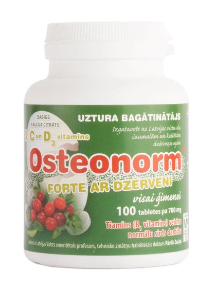 Osteonorm Forte 700 mg-dzērveņu tabletes N100