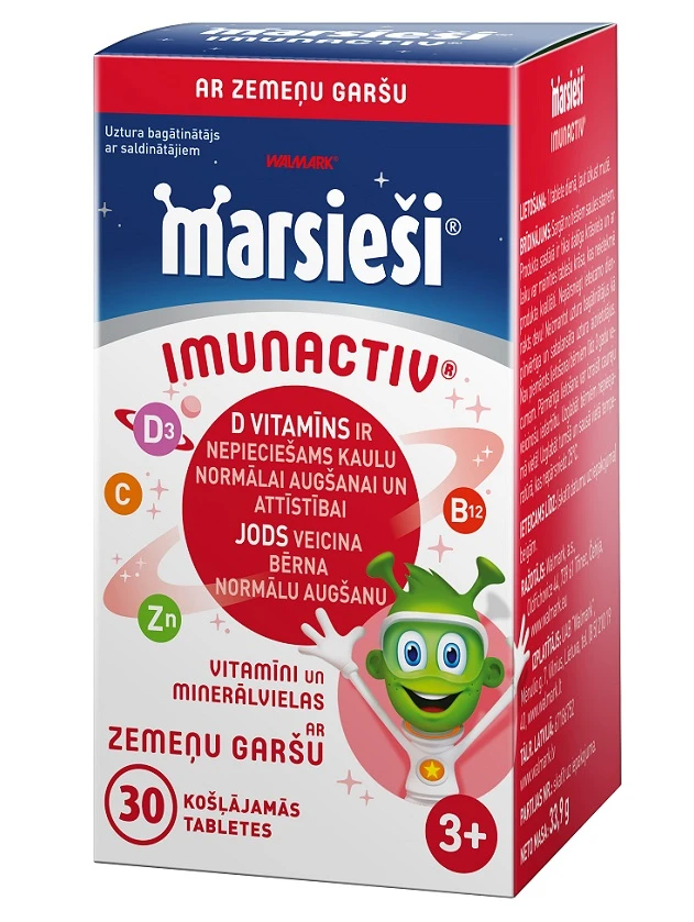 Walmark Marsieši Imunactiv zemeņu tabletes N30