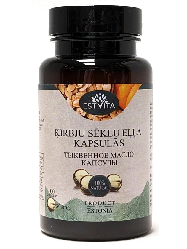 Ķirbju sēklu eļļa 300mg kapsulas N100