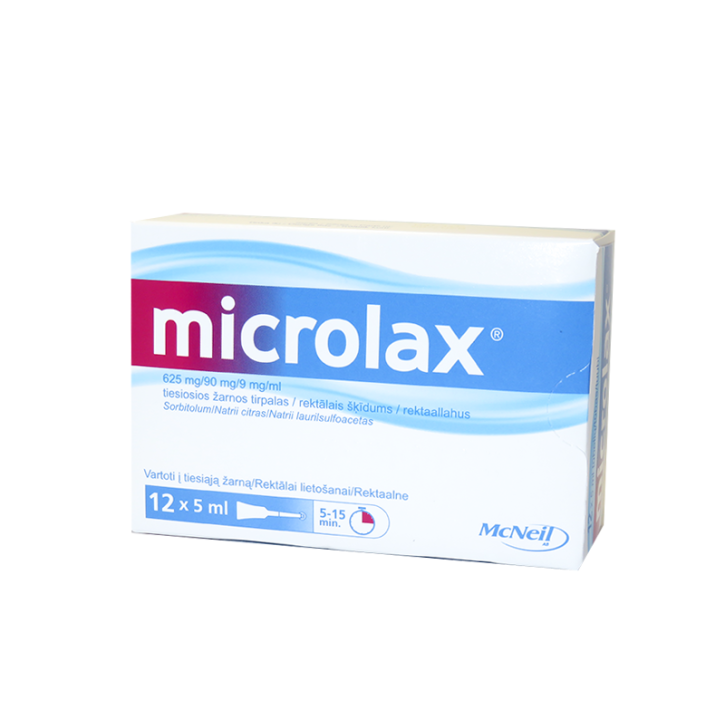 MICROLAX 5ml vienreizlietojamās klizmas N12