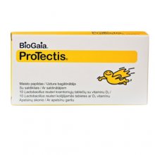 Probiotikas, prebiotikas BioGaia Protectis kramtomosios tabletės su vitaminu D3, N10 | Mano Vaistinė