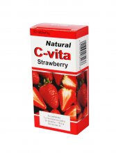 Vitamino C preparatas Natural C-vita Strawberry braškių skonio kramtomosios tabletės, N30 | Mano Vaistinė