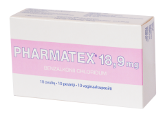 Contraceptives Pharmatex vaginal suppositories, 18,9 mg  | Mano Vaistinė
