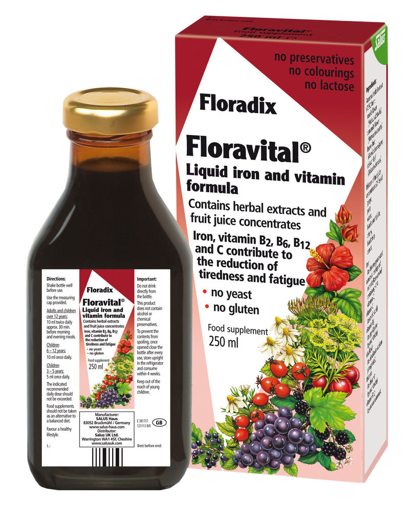 FLORADIX  Floravital Dzelzs šķidrums, 250 ml