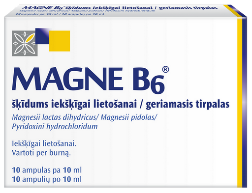 MAGNE B6 šķīdums iekšķīgai lietošanai, ampulas, 10 gab.