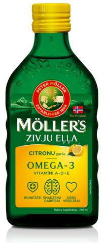 MOLLERS zivju eļļa (citronu garša), 250 ml