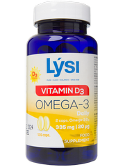 LYSI Omega - 3 Vitamin D3 kapsulas, 120 gab.