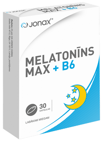 JONAX Melatonīns Max + B6 kapsulas, 30 gab.