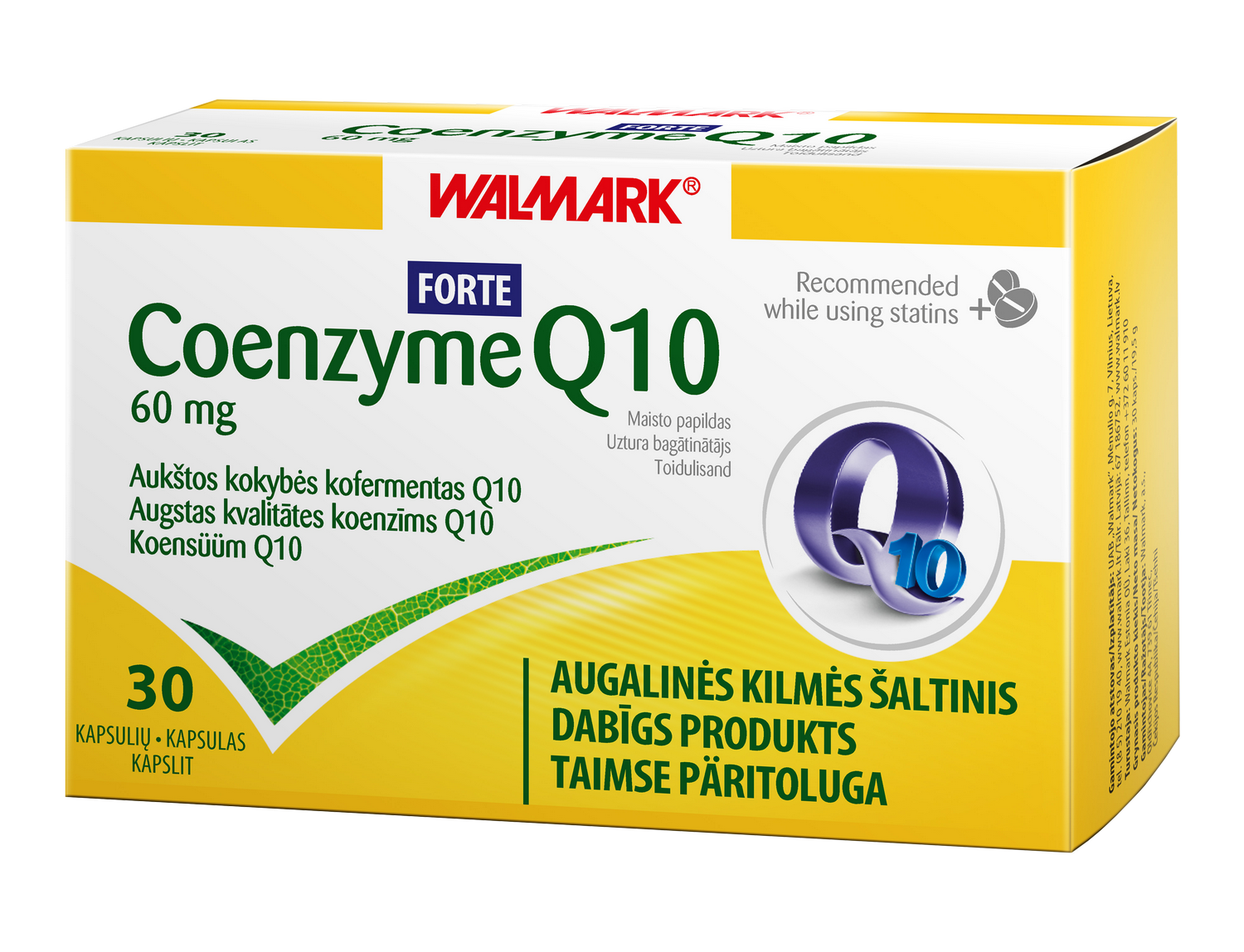 WALMARK   Coenzyme Q10 Forte 60 mg kapsulas, 30 gab.