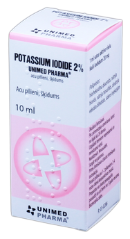 POTASSIUM IODIDE 2 % acu pilieni, 10 ml