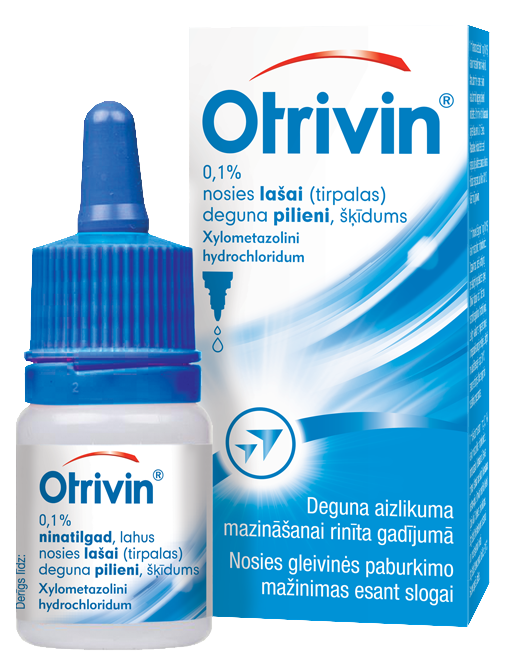 OTRIVIN 0,1% deguna pilieni, 10 ml