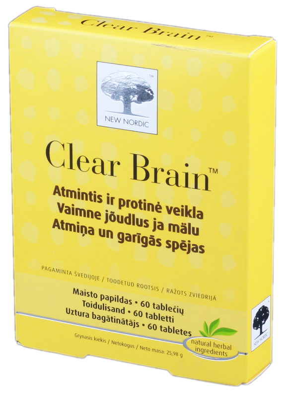 NEW NORDIC Clear Brain tabletes, 60 gab.