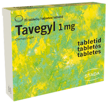 TAVEGYL 1 mg tabletes, 20 gab.