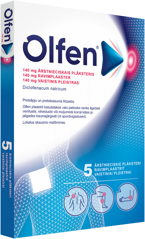 OLFEN 140 mg plāksteris, 5 gab.