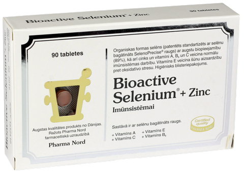 PHARMA NORD Selenium + Zinc tabletes, 90 gab.