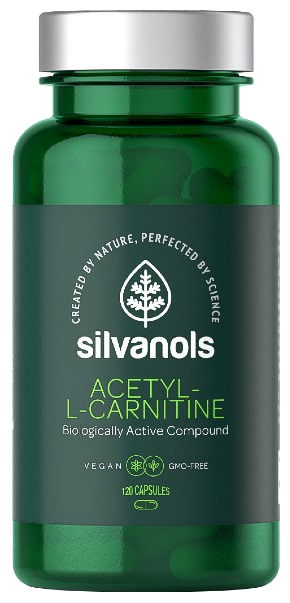 SILVANOLS Premium Acetyl-L-Carnitine kapsulas, 120 gab.