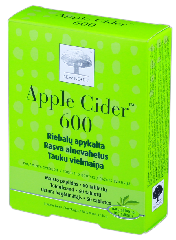 NEW NORDIC Apple Cider 600 tabletes, 60 gab.