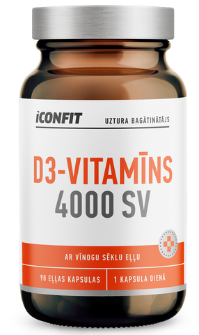 ICONFIT D3 Vitamin, 4000 IU kapsulas, 90 gab.